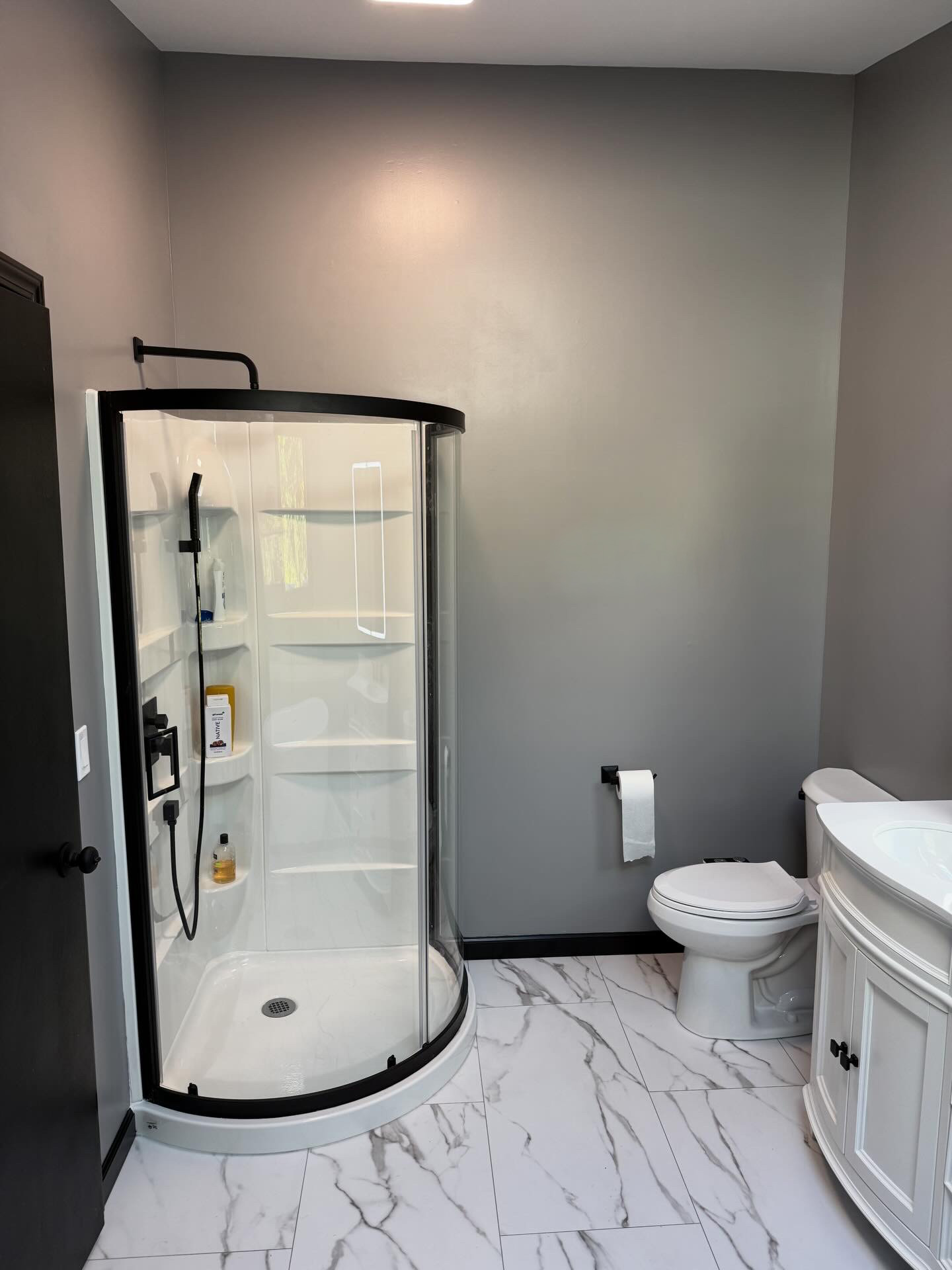 Rye master bathroom with freestanding tub and double vanity